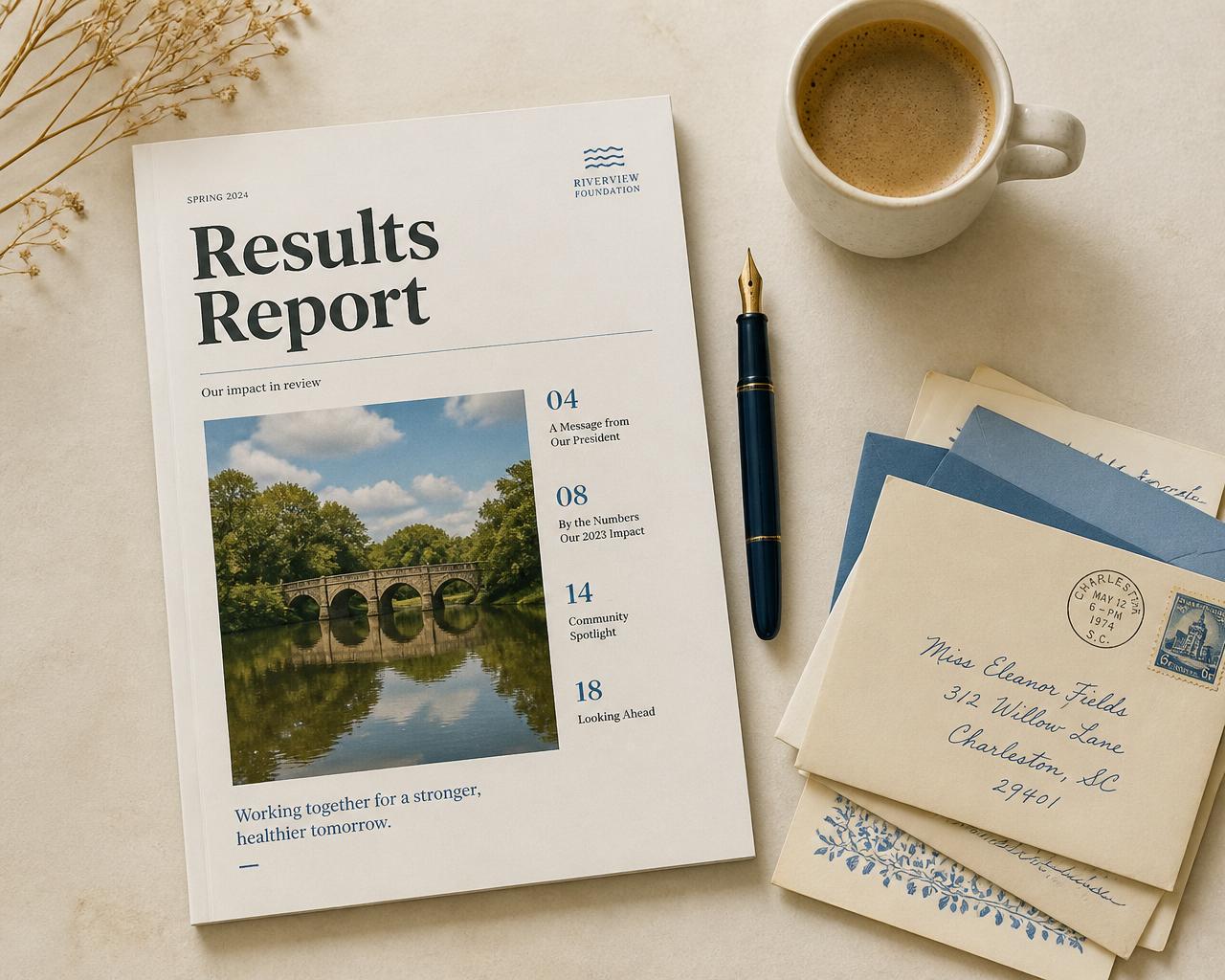 The Results Report on a desk